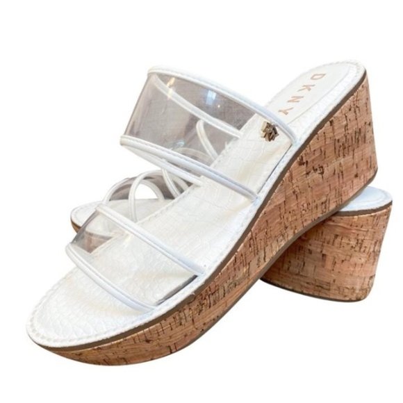 Dkny Shoes - DKNY White Wedges